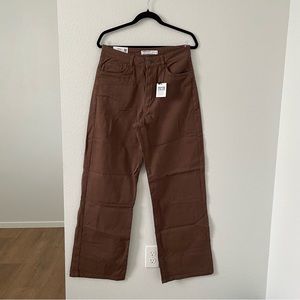 garage street wide leg jean brown